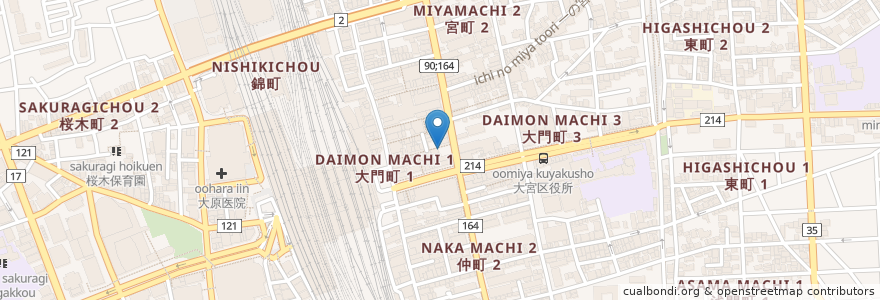 Mapa de ubicacion de リンガーハット en Japan, Präfektur Saitama, Saitama, 大宮区.