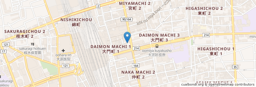 Mapa de ubicacion de 星乃珈琲店 en 日本, 埼玉県, さいたま市, 大宮区.