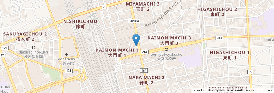 Mapa de ubicacion de 丸亀製麺 en Giappone, Prefettura Di Saitama, さいたま市, 大宮区.
