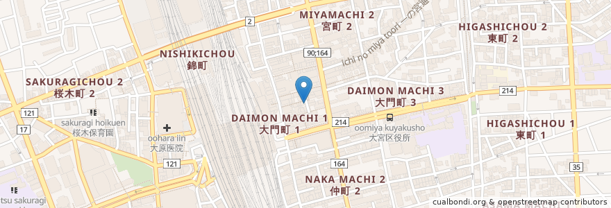 Mapa de ubicacion de いいとこ鶏 en 日本, 埼玉县, 埼玉市, 大宮区.
