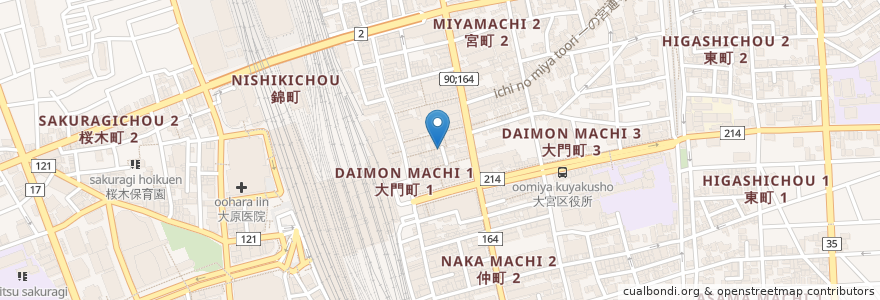 Mapa de ubicacion de ポプラ en 日本, 埼玉県, さいたま市, 大宮区.