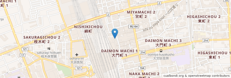 Mapa de ubicacion de ボンビアッジョ en 일본, 사이타마현, さいたま市, 大宮区.