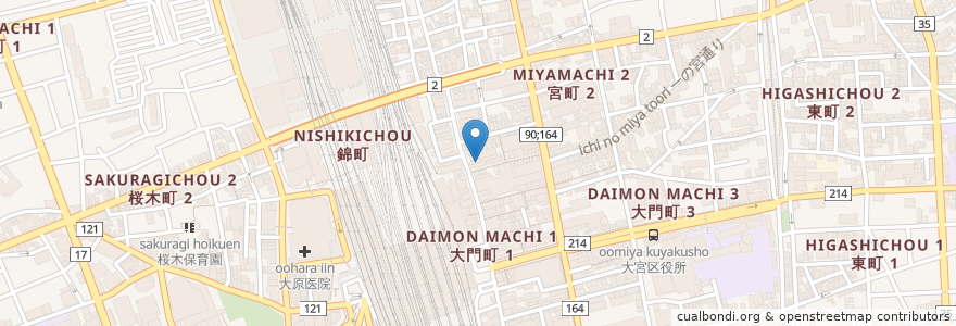 Mapa de ubicacion de 松乃屋 en 日本, 埼玉県, さいたま市, 大宮区.