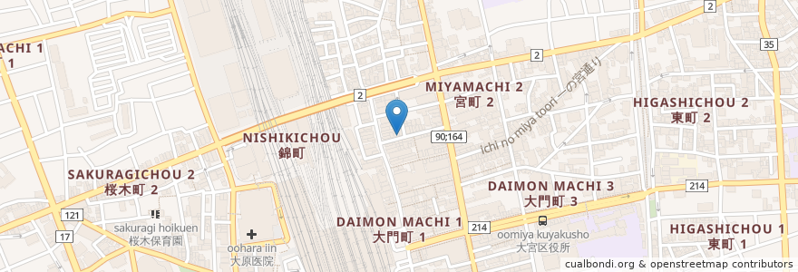 Mapa de ubicacion de かしら屋 en 日本, 埼玉县, 埼玉市, 大宮区.