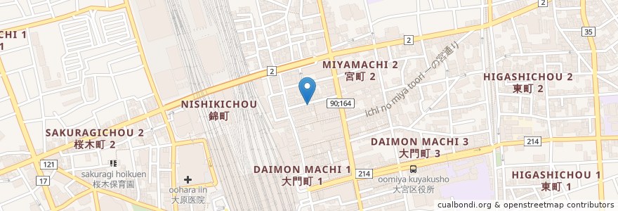 Mapa de ubicacion de 伯爵邸 en 日本, 埼玉県, さいたま市, 大宮区.