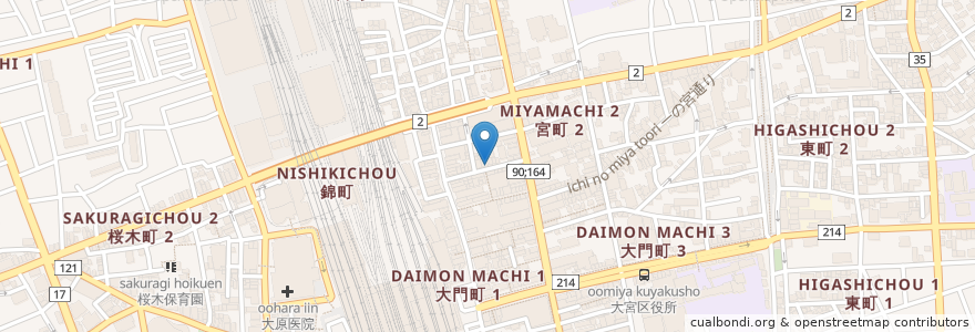 Mapa de ubicacion de 筑前屋 en 日本, 埼玉県, さいたま市, 大宮区.