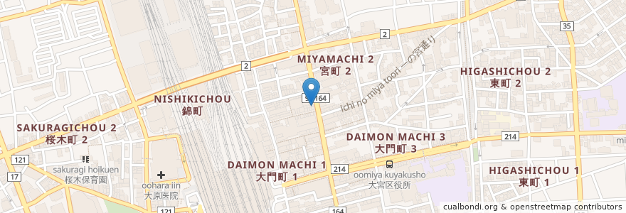 Mapa de ubicacion de 石川家 en Japão, 埼玉県, さいたま市, 大宮区.