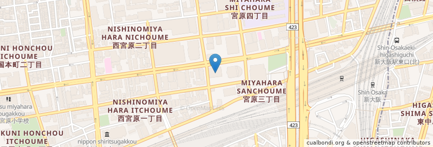 Mapa de ubicacion de 九州熱中屋 en Jepun, 大阪府, 大阪市, 淀川区.