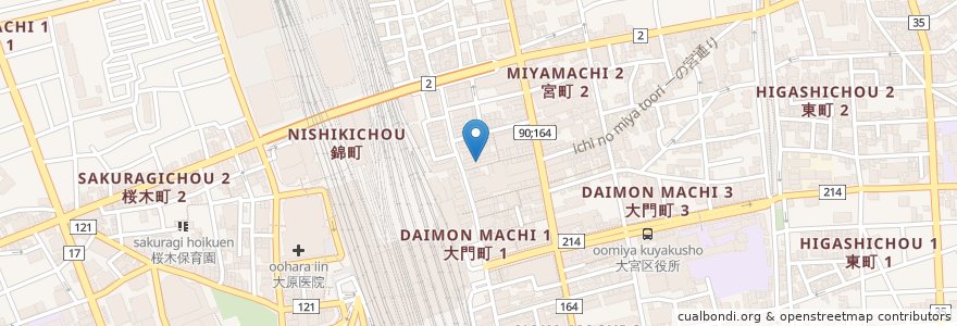 Mapa de ubicacion de 秩父ホルモン酒場まる助 en 日本, 埼玉県, さいたま市, 大宮区.