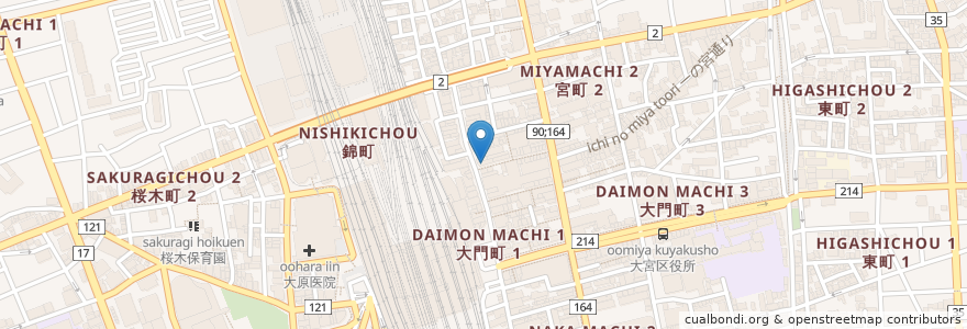 Mapa de ubicacion de 鉄板ダイニングもぐら en 日本, 埼玉县, 埼玉市, 大宮区.