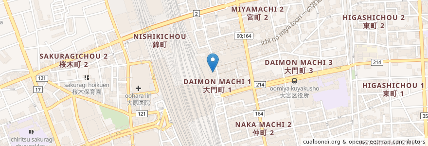 Mapa de ubicacion de 三代目鳥メロ en 日本, 埼玉县, 埼玉市, 大宮区.