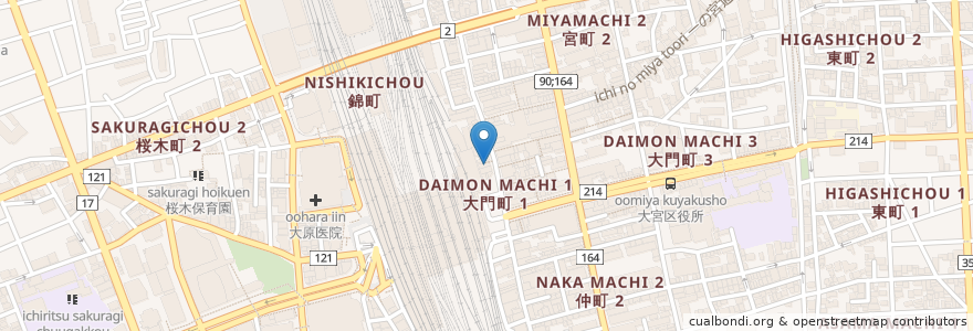 Mapa de ubicacion de ミライザカ en 日本, 埼玉県, さいたま市, 大宮区.