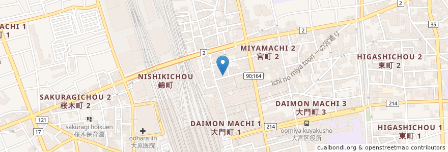 Mapa de ubicacion de 焼鳥て乃じ en Japan, Präfektur Saitama, Saitama, 大宮区.