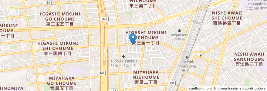 Mapa de ubicacion de 土佐・わら焼き料理 みやも亭 en Япония, Осака, 大阪市, 淀川区.