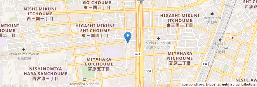 Mapa de ubicacion de ダイニングバル・グラード en ژاپن, 大阪府, 大阪市, 淀川区.