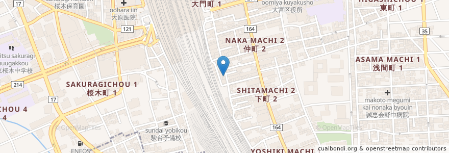 Mapa de ubicacion de 串かつでんがな en اليابان, 埼玉県, さいたま市, 大宮区.