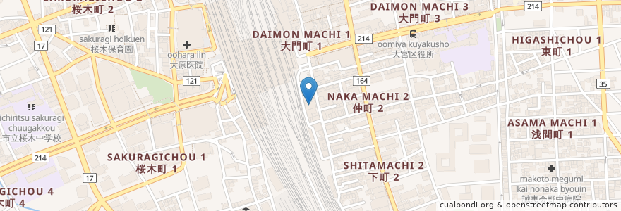 Mapa de ubicacion de 歌広場 en اليابان, 埼玉県, さいたま市, 大宮区.