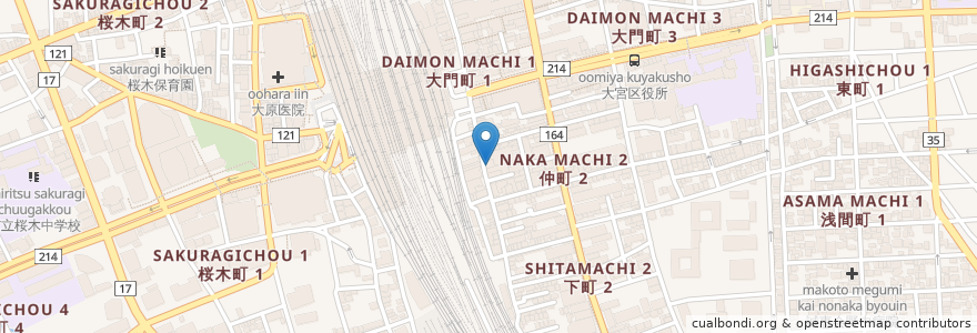 Mapa de ubicacion de 南銀座1923 en Япония, Сайтама, Сайтама, 大宮区.