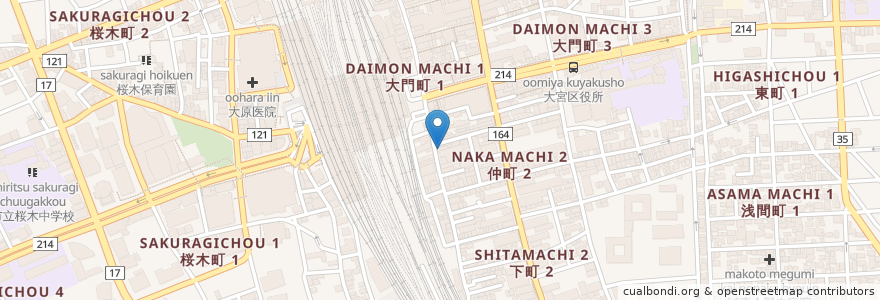 Mapa de ubicacion de かしら屋 en Giappone, Prefettura Di Saitama, さいたま市, 大宮区.
