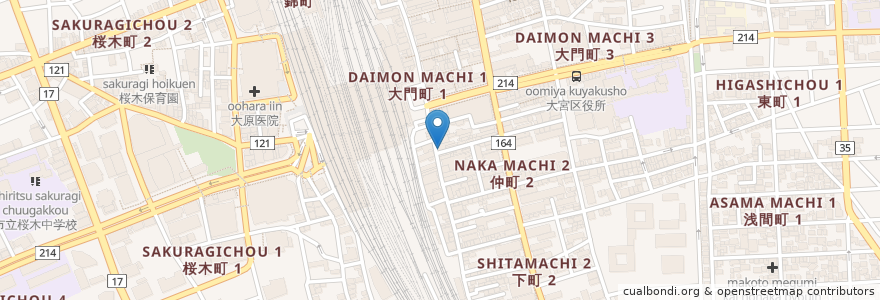 Mapa de ubicacion de 焼肉万里 en 日本, 埼玉県, さいたま市, 大宮区.
