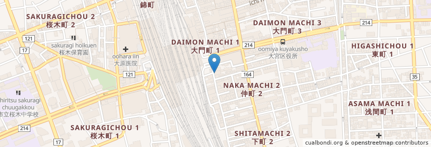 Mapa de ubicacion de BIGECHO en 일본, 사이타마현, さいたま市, 大宮区.
