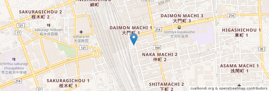 Mapa de ubicacion de 牛タンにこちゃん en اليابان, 埼玉県, さいたま市, 大宮区.