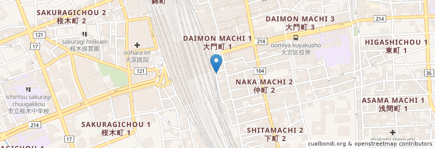 Mapa de ubicacion de とらぬ狸 en Japan, 埼玉県, さいたま市, 大宮区.