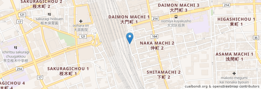 Mapa de ubicacion de 大衆酒場日高 en 日本, 埼玉県, さいたま市, 大宮区.