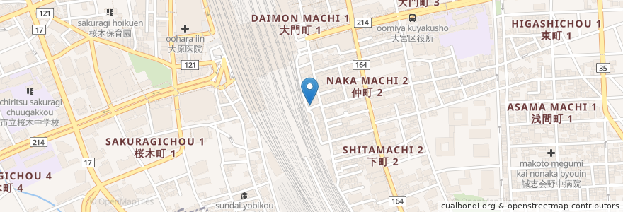 Mapa de ubicacion de 大勝軒まるいち en 日本, 埼玉县, 埼玉市, 大宮区.