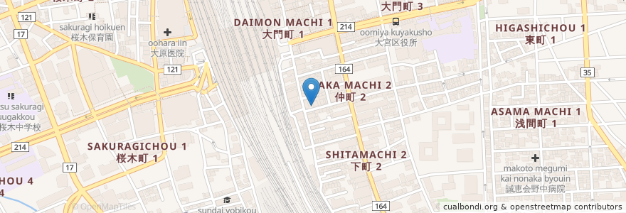 Mapa de ubicacion de えにし en Japón, Prefectura De Saitama, Saitama, Omiya.