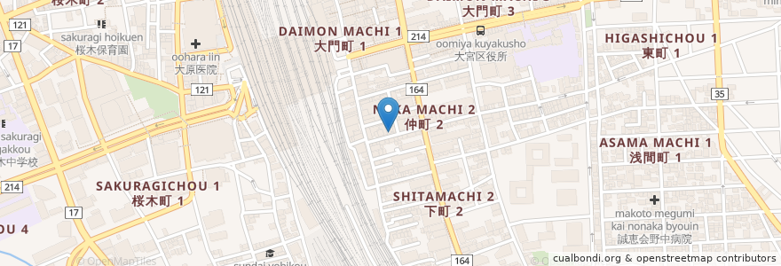 Mapa de ubicacion de とらふぐ亭 en 일본, 사이타마현, さいたま市, 大宮区.