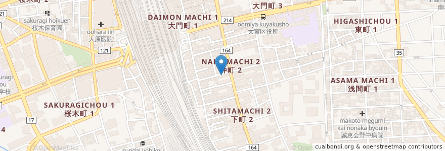 Mapa de ubicacion de おでん博多劇場 en Japonya, 埼玉県, さいたま市, 大宮区.