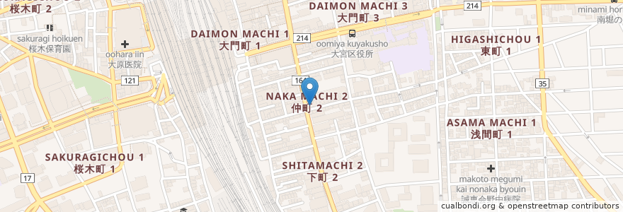 Mapa de ubicacion de オオミヤバル en Japonya, 埼玉県, さいたま市, 大宮区.