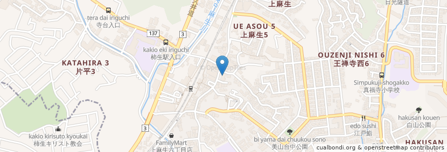 Mapa de ubicacion de 小鉄屋 en Japan, Kanagawa Prefecture, Kawasaki, Asao Ward.