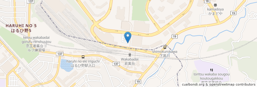Mapa de ubicacion de 若葉台駅タクシー乗り場 en 日本, 東京都, 稲城市.
