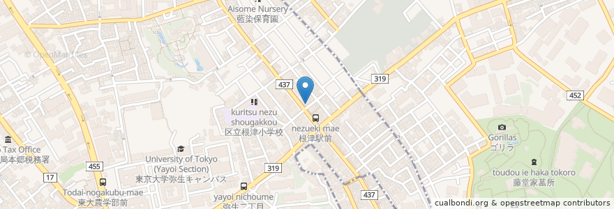 Mapa de ubicacion de 根津歯科クリニック en Giappone, Tokyo, 文京区.