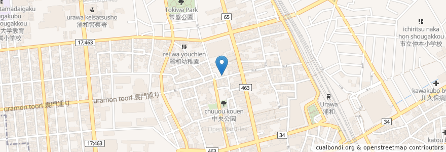 Mapa de ubicacion de あな蔵 en 日本, 埼玉县, 埼玉市, 浦和区.