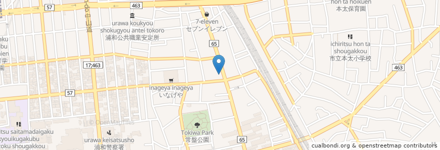 Mapa de ubicacion de 常盤食堂 en Jepun, 埼玉県, さいたま市, 浦和区.