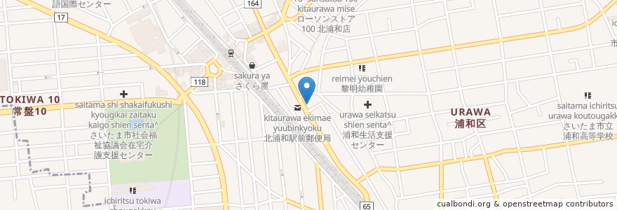 Mapa de ubicacion de ニッポンレンタカー en Japão, 埼玉県, さいたま市, 浦和区.