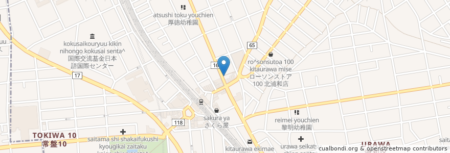 Mapa de ubicacion de まる助 en Japan, 埼玉県, さいたま市, 浦和区.