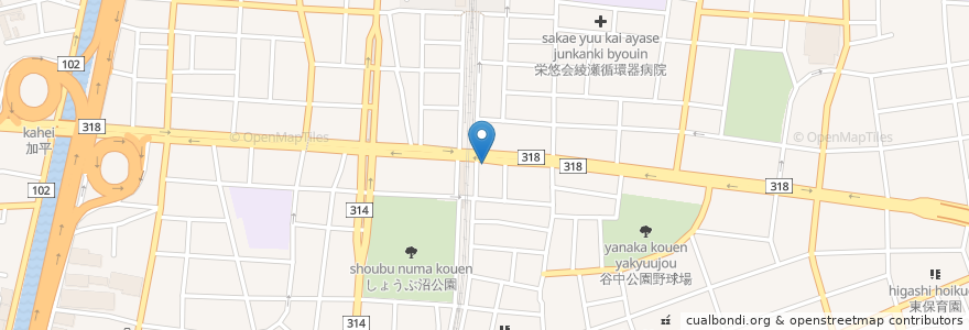 Mapa de ubicacion de 吉野家 en Jepun, 東京都, 足立区.