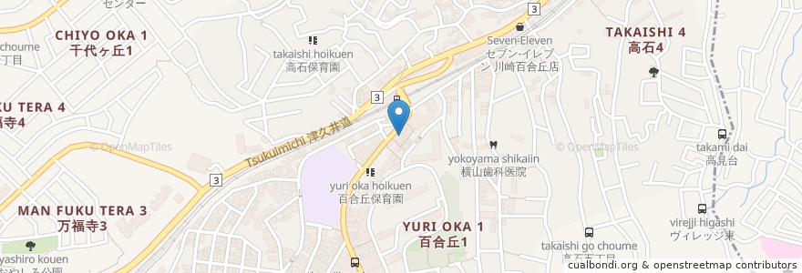 Mapa de ubicacion de 居酒屋ひとやすみ en Japan, Präfektur Kanagawa, 川崎市, 麻生区.
