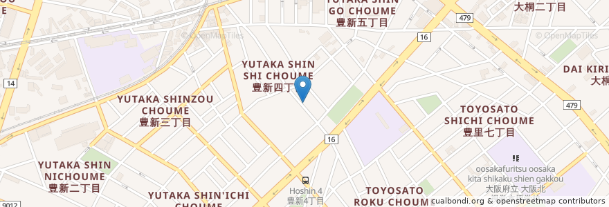 Mapa de ubicacion de コック en Japan, 大阪府, Osaka, 東淀川区.