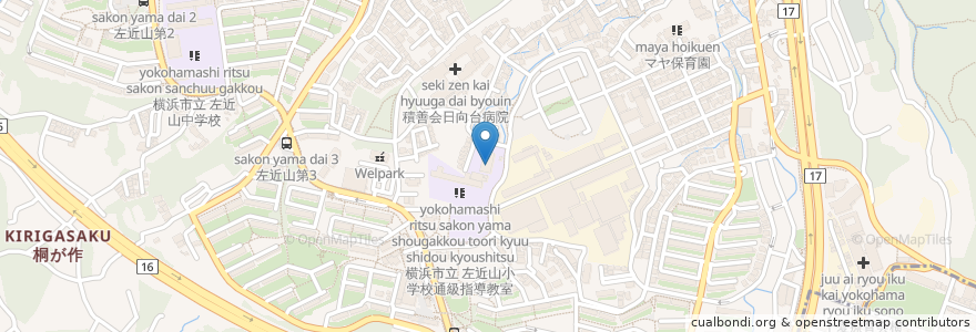 Mapa de ubicacion de 左近山コミュニティハウス en 日本, 神奈川県, 横浜市, 旭区.