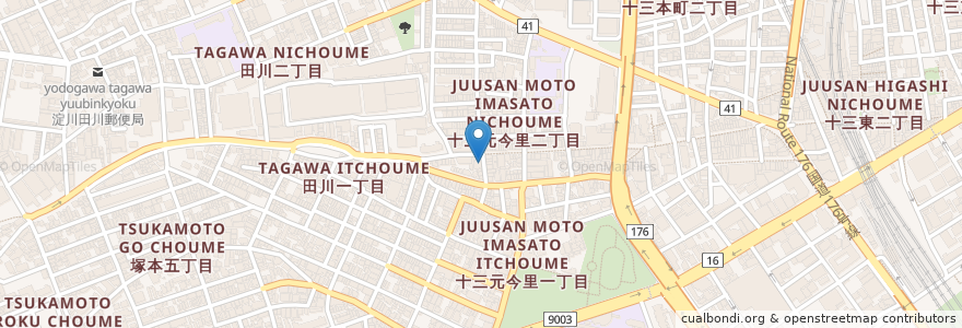 Mapa de ubicacion de 手打麺処 かもめ en Japão, 大阪府, 大阪市, 淀川区.
