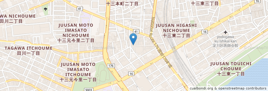 Mapa de ubicacion de てっぱん番長 en Japan, Präfektur Osaka, 大阪市, 淀川区.