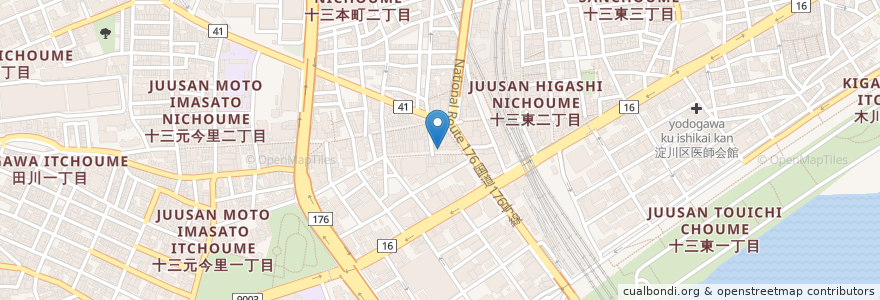 Mapa de ubicacion de 太郎坊寿し en Japan, Präfektur Osaka, 大阪市, 淀川区.