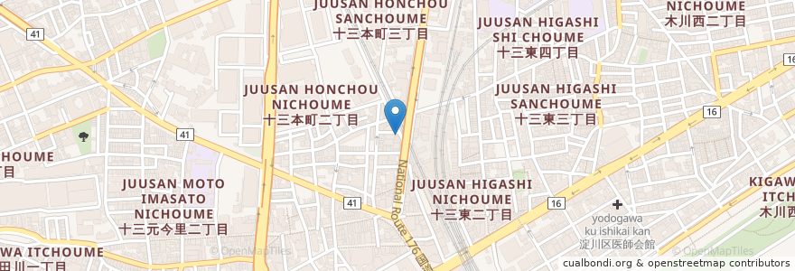 Mapa de ubicacion de 居酒屋 三 en Japan, 大阪府, Osaka, 淀川区.