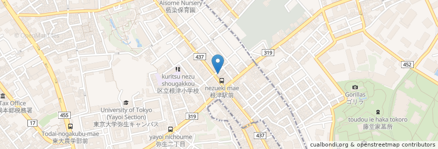 Mapa de ubicacion de 食為天 en Giappone, Tokyo, 文京区.