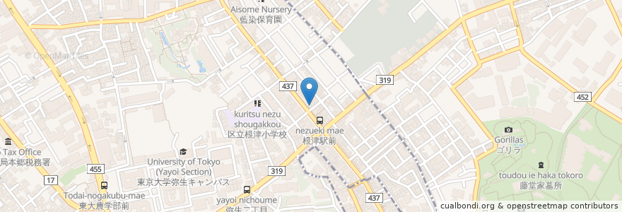 Mapa de ubicacion de 学励舎 en ژاپن, 東京都, 文京区.